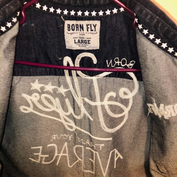 Born fly denim short sleeve shirt - Picture 5 of 5